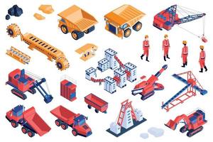 Mine Industry Isometric Set vector