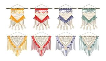 Handcrafted Macrame Color Set vector