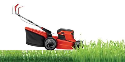 Realistic Lawn Mower vector