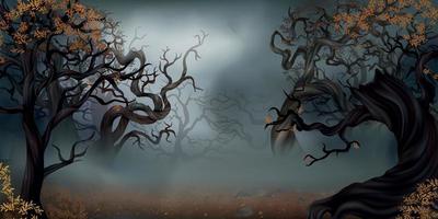 bosque de halloween realista vector