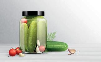 Cucumbers With Spices Composition vector