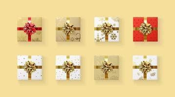 cajas de regalo de navidad y espacio de copia. fondo de navidad. Ilustración 3D. foto