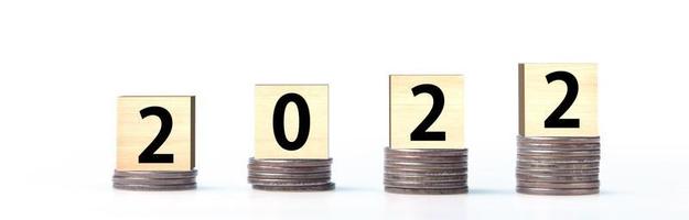 Happy New Year background. Financial start to the year 2022. photo