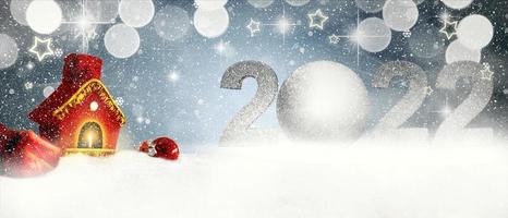 Happy New Year Background. Start to 2022. 3D illustration photo