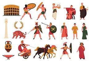 Ancient Roman Culture Set vector