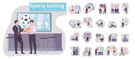 Sports Betting Compositions Set vector