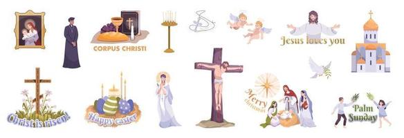 Christianity Holidays Realistic Set vector