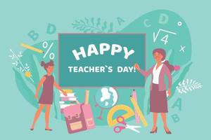 Teachers Day Flat Composition vector