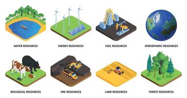 Natural Resources Isometric Set