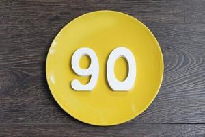 Figure ninety on the yellow plate. photo