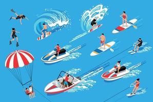 Water Sport Isometric Set vector