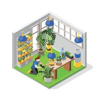 Plants Isometric Concept vector