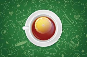 composición realista de té vector