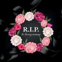 Loving Memory Flowers Composition vector