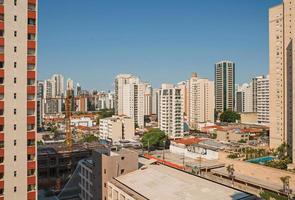 View of the city skyline with streets and buildings in Sao Paulo. The gigantic city, famous for its cultural and business vocation in Brazil. photo