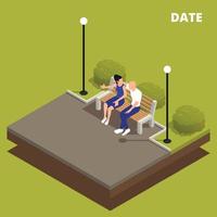 Sitting Couple Date Composition vector