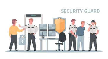 Security Guard Arrest Composition vector