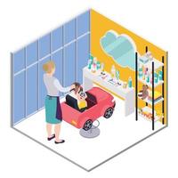 Children Hairdressers Workplace Composition vector