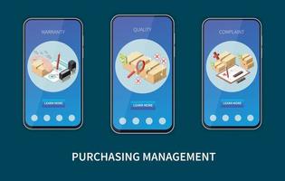 Procurement Management Isometric Set vector