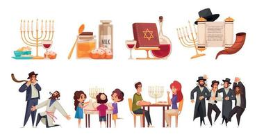 Jewish Hanukkah Set vector