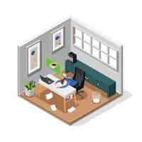 Burnout Syndrome Isometric Composition vector