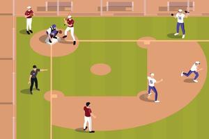 Baseball Game Field Composition vector
