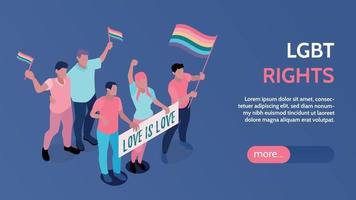 banner isométrico de derechos lgbt vector