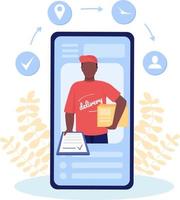 Delivery service app flat concept vector illustration