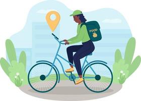 Gps navigation for delivery worker 2D vector isolated illustration