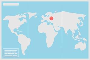 Worldwide map semi flat color vector object