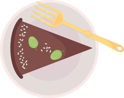 Cake piece semi flat color vector object