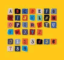 ransom note alphabet font image vector