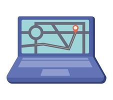 laptop with gps vector