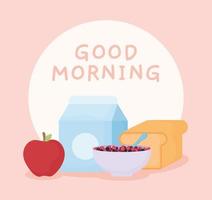 good morning breakfast design vector