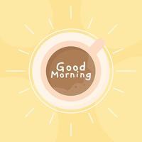 good morning breakfast card vector