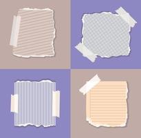 four torn papers vector