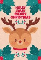 holly jolly merry poster vector