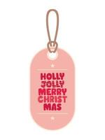 holly jholly merry christmas label vector