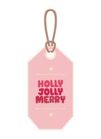 holly jolly merry label vector