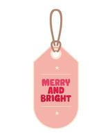 merry and bright label vector