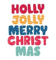 holly jholly merry christmas phrase vector