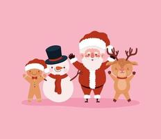 smiling christmas characters vector