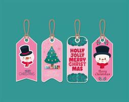 merry christmas labels vector