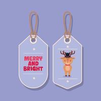 xmas label and reindeer