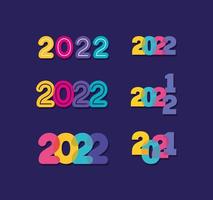 cute 2022 year icons vector