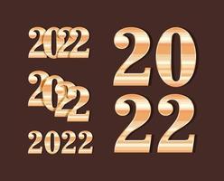 golden 2022 year items vector