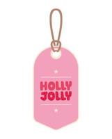 holly jolly label vector