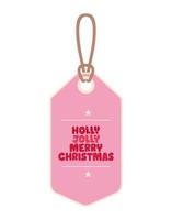 holly jholly merry christmas label vector