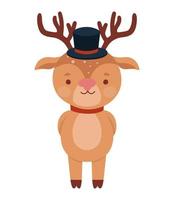 little reindeer icon vector