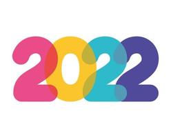 beautiful 2022 year icon vector